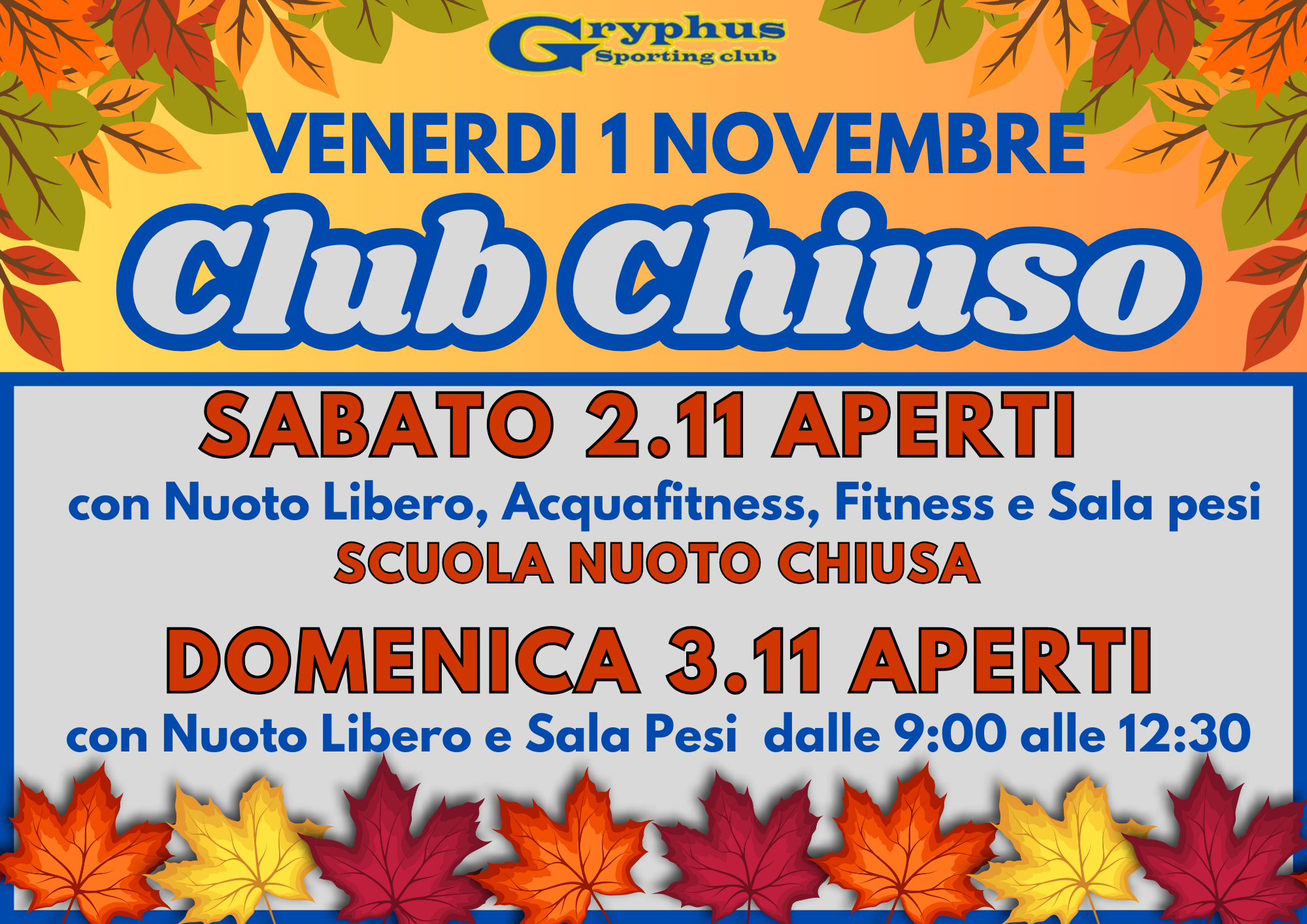 1° NOVEMBRE CLUB CHIUSO